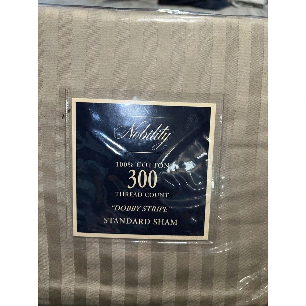 NEW NOBILITY DOBBY STRIPE TAUPE One‎ Standard Sham.